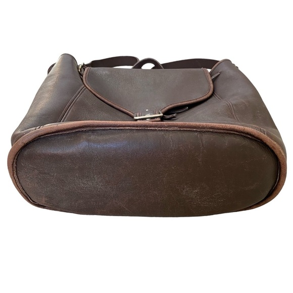 Coach Vintage Brown Leather Buckle Backpack 9064 - Picture 4 of 13
